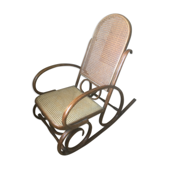 Rocking chair canné et bois courbé