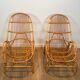 Paire de fauteuils design en rotin