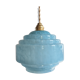 Blue Clichy glass Art Deco suspension