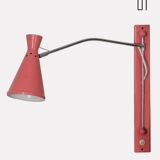 Vintage metal wall lamp, Czech design from the 1960s