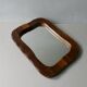 Free-form mirror in solid wood, vintage