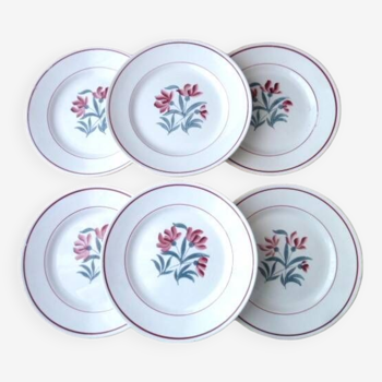 6 Céranord de Saint Amand dessert plates Lison model