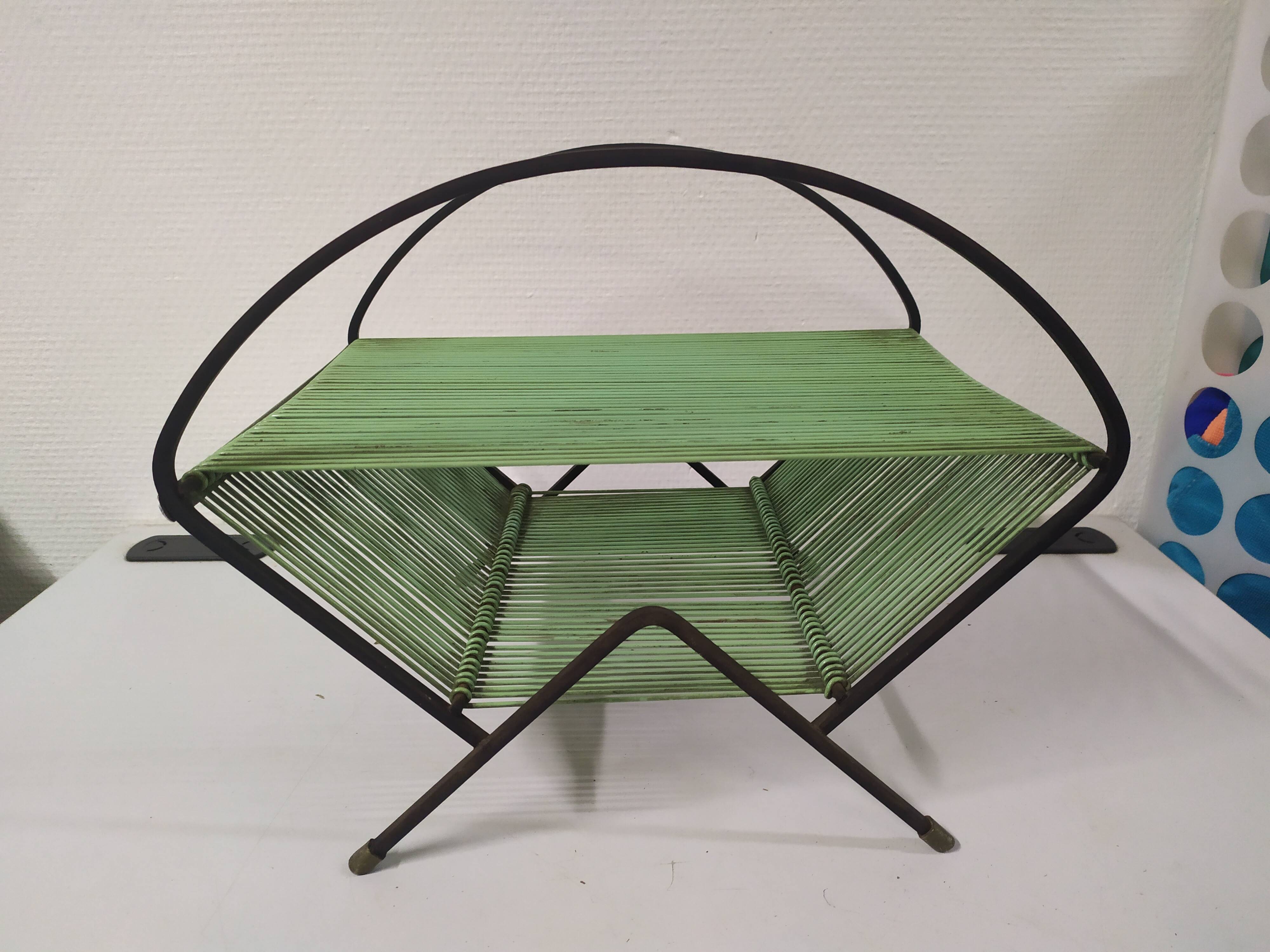 Range vinyl door 33 laps, scoubidou vintage green black