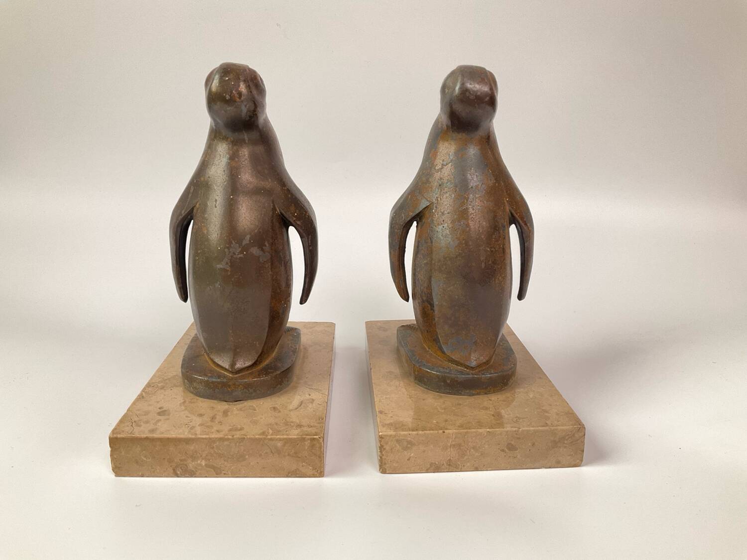 Serre-livres Art Déco pingouin