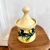 Hand painted ceramic covered pot