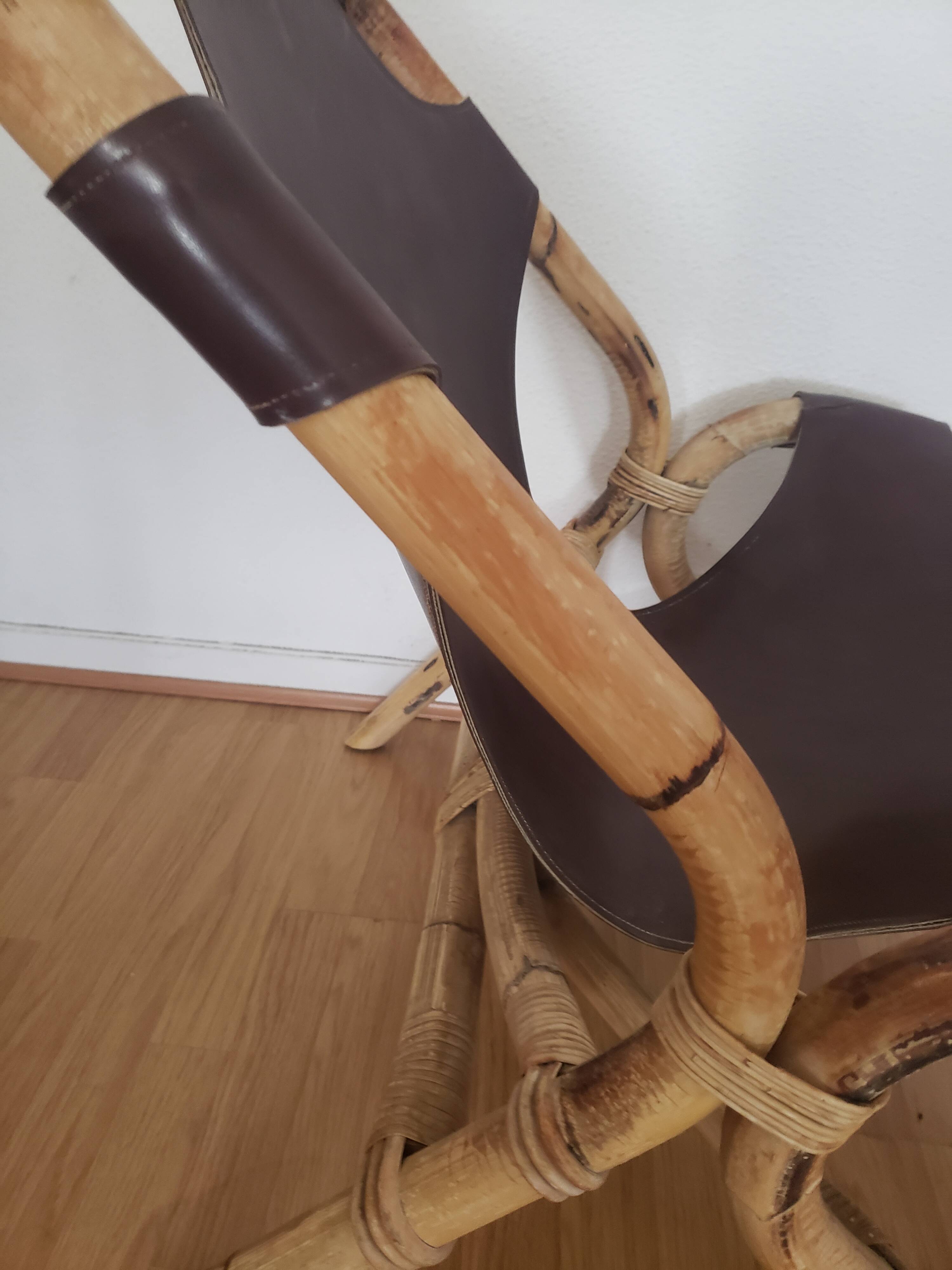Rohe Noordworld 60s bamboo leather armchair
