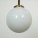 Charming vintage glass globe pendant lamp, milk glass in ArtDeco style