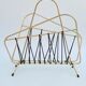 Magazine holder vintage brass wire and scoubidou 1950