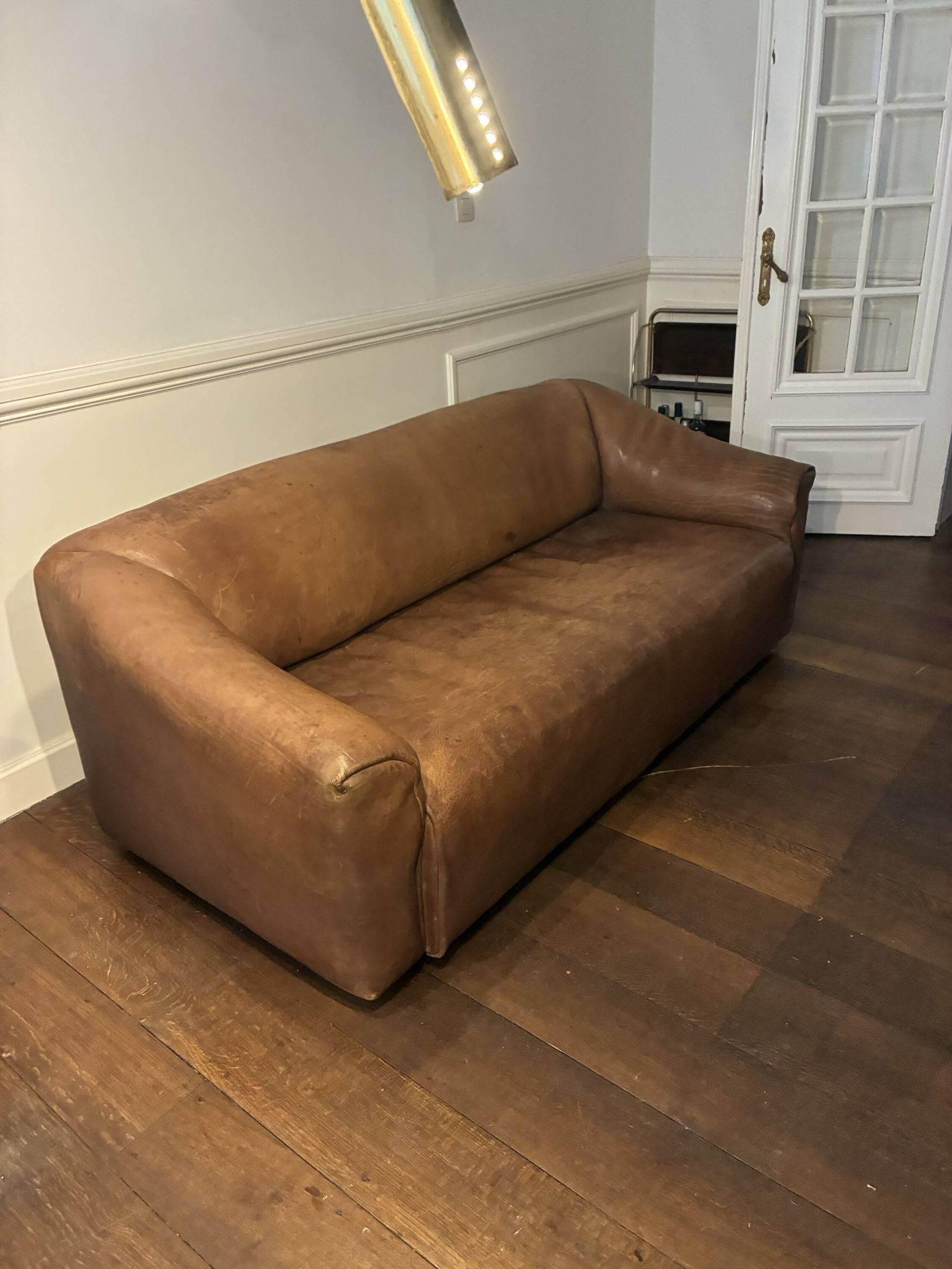 Canapé DS-47 trois places de de Sede en cuir cognac
