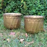 Pair of brass pot cover