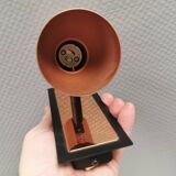 A pair of wall lamps from Eglo, in copper color and black.