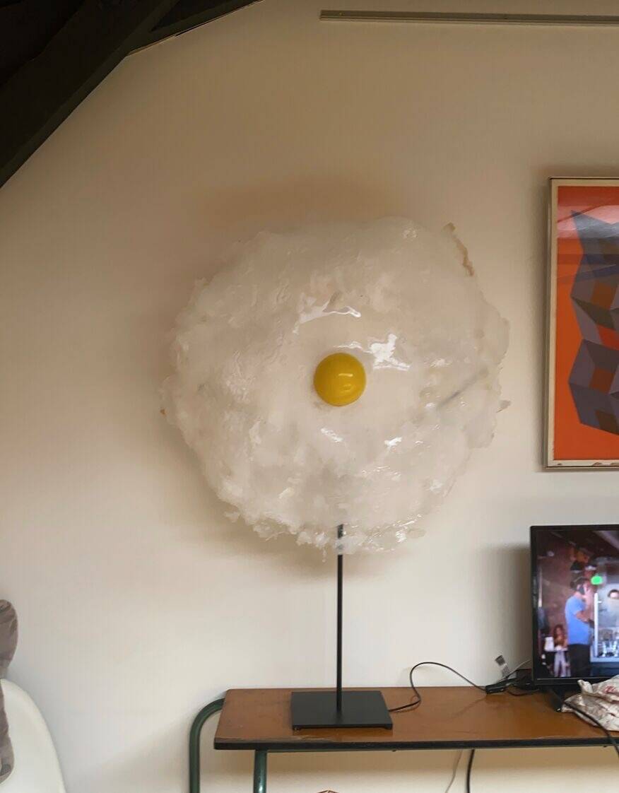 “Egg” lamp signed by the Artist Michel Froment