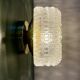 Vintage square globe wall or ceiling light in moulded glass