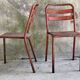 Paire de chaises tolix T2 rouge - assise pleine - 1950