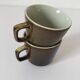 Vintage stackable stoneware coffee cup duo – Japan ceramics 1970