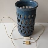 Lampe en céramique bleue Signée Emile Masson (Vallauris)