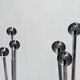 Paire de rares lampadaires chromés de Jules Dewaele