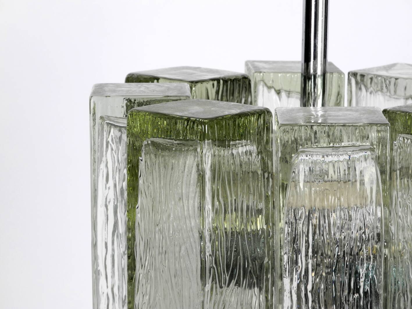 XXL glass pendant lamp by Doria | Mid Century Modern  | Brutalist Desogn