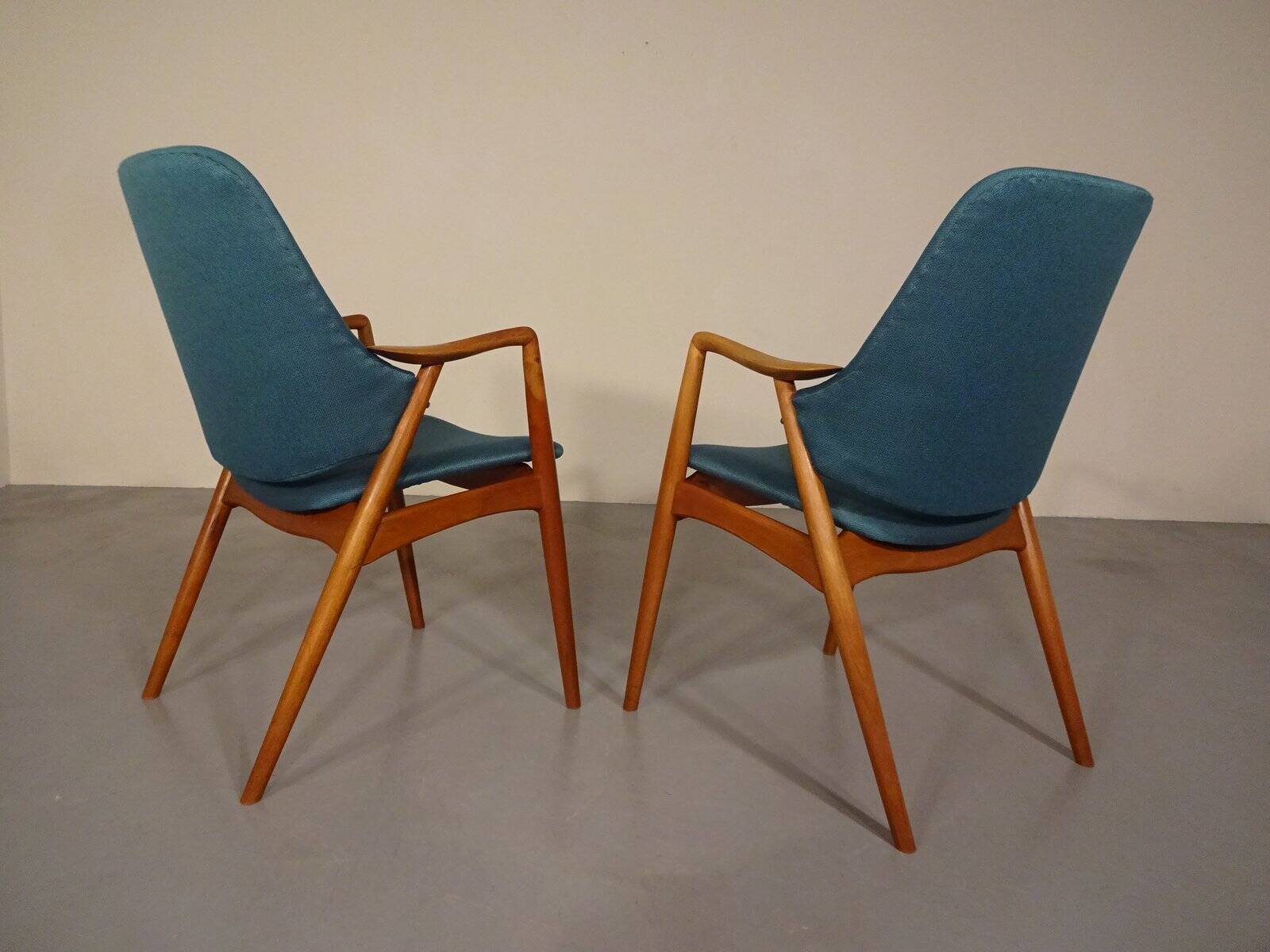 Set of Danish Beech Armchairs, 1960s