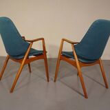 Set of Danish Beech Armchairs, 1960s