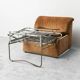Fauteuil-lit convertible vintage Doimo Salotti des années 1970 en tissu