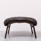 RyBo Rykken Leather Ottoman. 1970s Norway