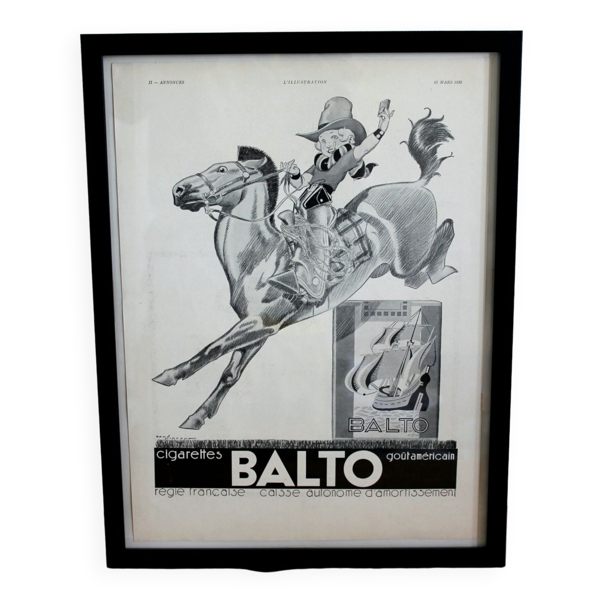 Cigarette Balto - vintage poster pub 1930