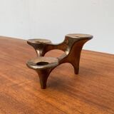 Vintage German brutalist metal candlestick by Harjes