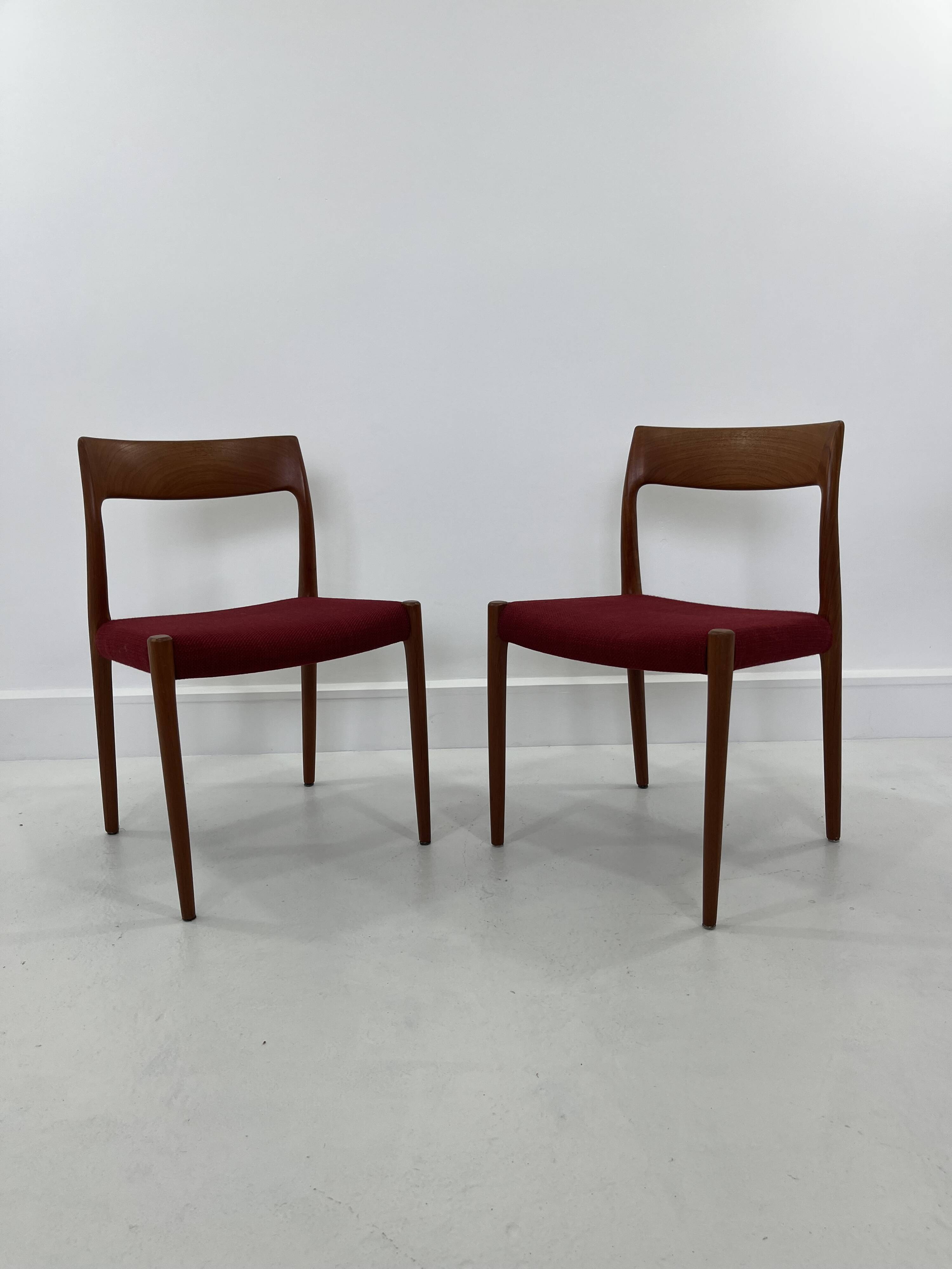 Set of Danish Chairs by Niels Møller for J. L. Møllers, 1960s, Set of 2