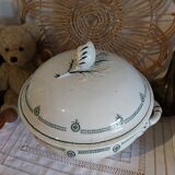 Antique iron earthenware soup tureen from Castres