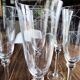 Set of 6 tulip-shaped champagne flutes in voluted glass