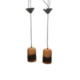 Vintage West Germany Ceramic Pendant Lamps, 1970s.