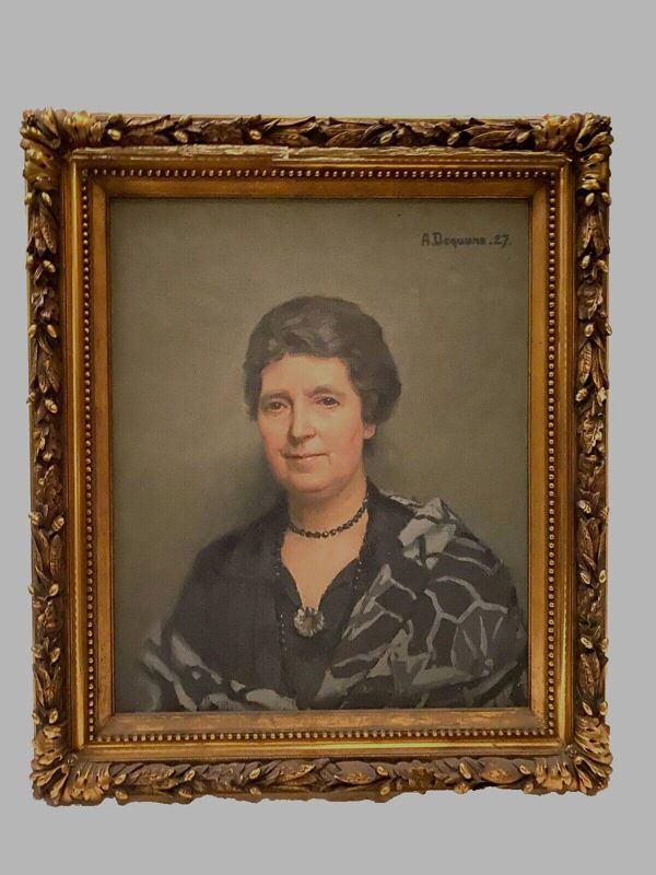 Huile sur toile ''portrait de femme '' par dequene albert xx siècle