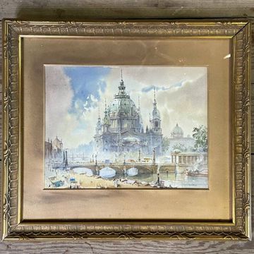View of Berlin, watercolor signed lower right, circa 1930