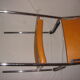 Chair with armrests of 1970/80, chrome & orange leatherette