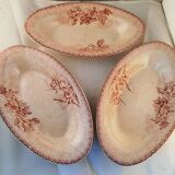 Antique service, fruit dish and 3 oval platters, ironstone