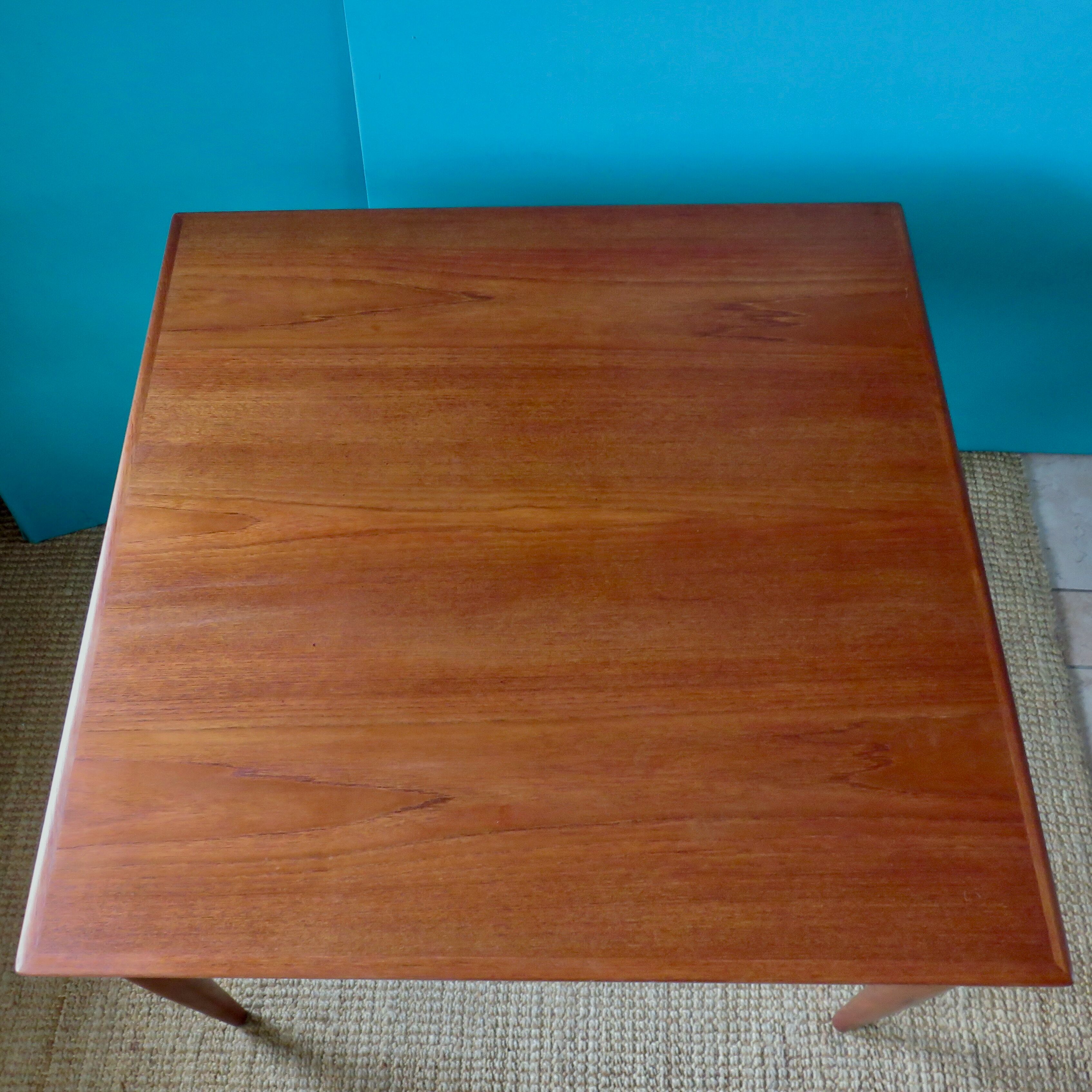 Square table in teak with extensions. Denmark 1960