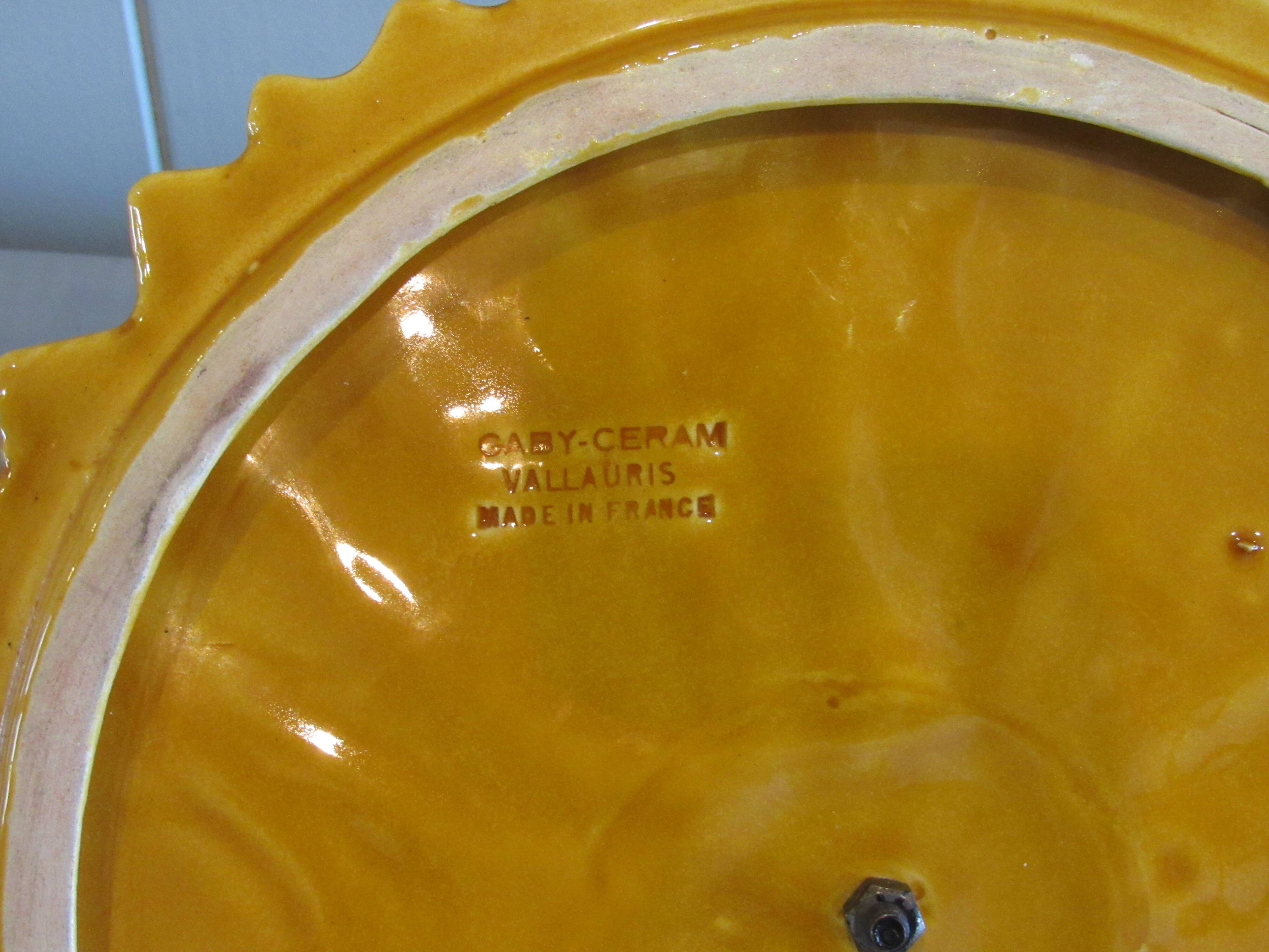 Yellow ceramic tray gaby cerame vallauris