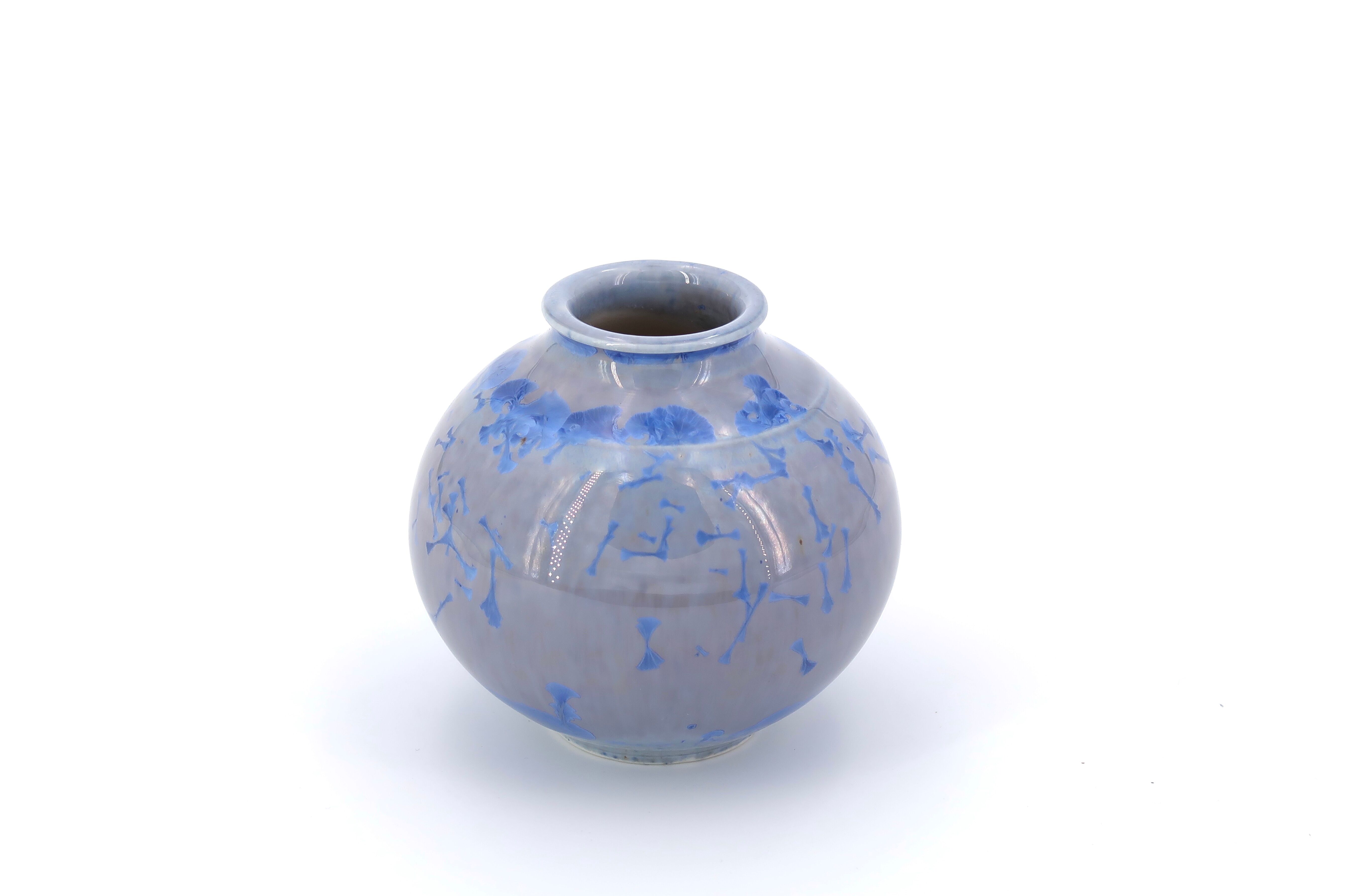 Vase en céramique signé à effet de cristallisations