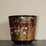 Cache-pot laqué à motifs asiatiques vintage