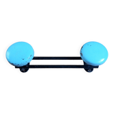Wall coat rack with 2 vintage hooks from the 60s and 70s