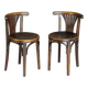 2 stools/bistro chairs, Thonet 1925, with palmette backrest No Baumann
