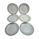 Set of 6 flat plates, Gien Montigny ironstone – old green decoration.