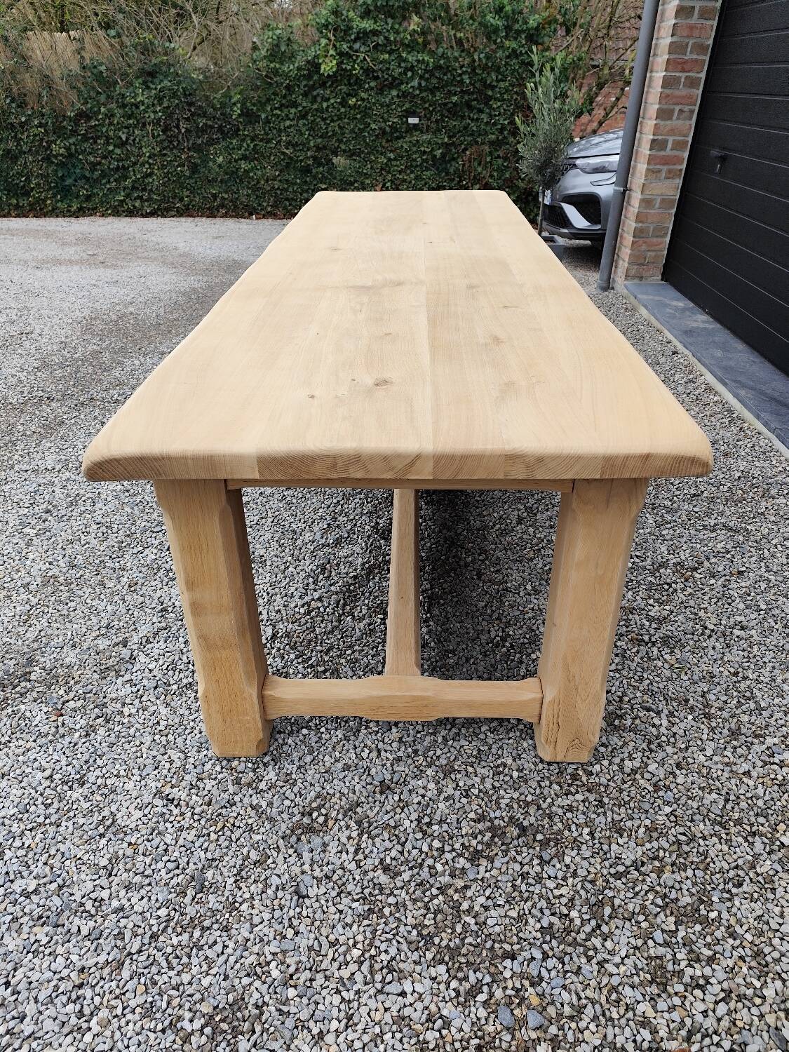 XXL farm table 2m80 + 2 solid oak benches