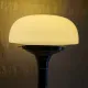Table lamp in Bauhaus style with chrome metal and opaline globe - mid 20th century.