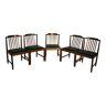 Suite de 5 chaises en palissandre et assise cuir édition BREOX - 1960