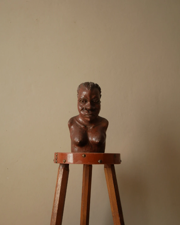 Buste en bois sculpté art africain décoration ethnique tribal