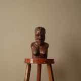 Carved wooden bust African art tribal ethnic decoration