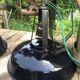 Set of 5 black industrial lamps in good condition, 1970s.