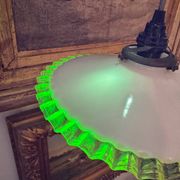 Antique uraline opaline pancake chandelier